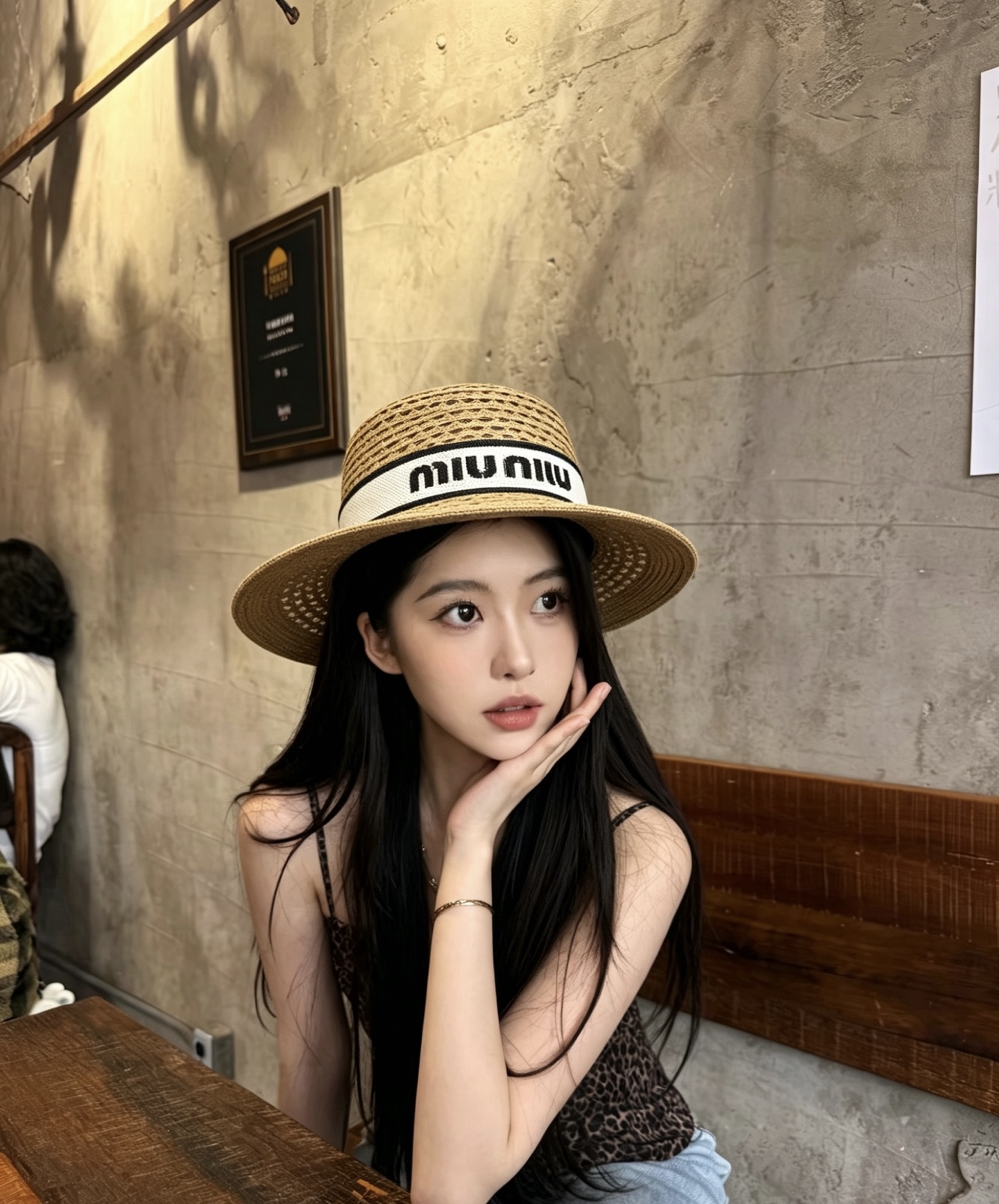 Miu Miu miumiu缪缪新款平顶礼帽，头围57cm