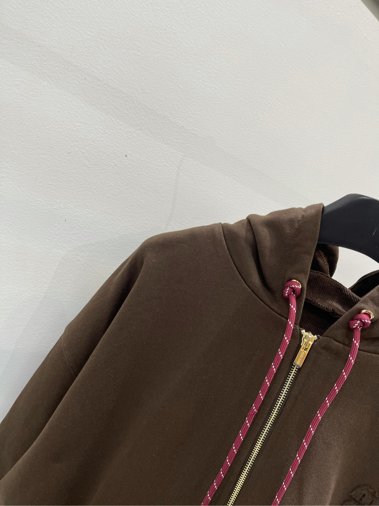 Miu Miu Brown Cotton Blend Zip-Up Hoodie Oversized Fit Women's Outerwear 4 i1737032902647 6170 0 2