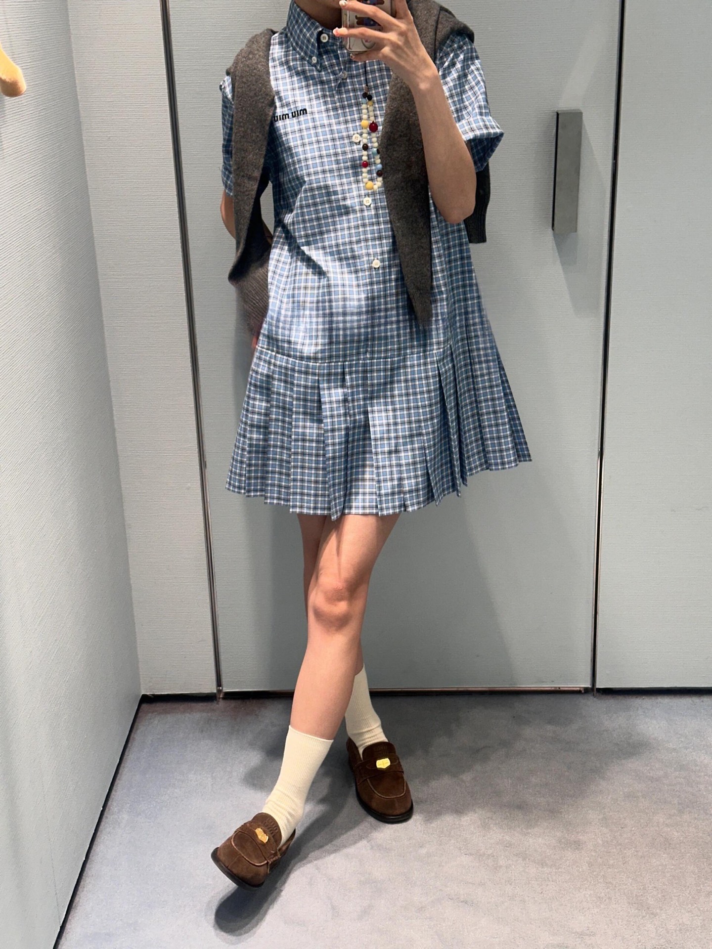 NO:320384,Super beautiful grid, full of college style, alexander wang19860909超美格子,学院风满满,,alexander wang,Women's clothing