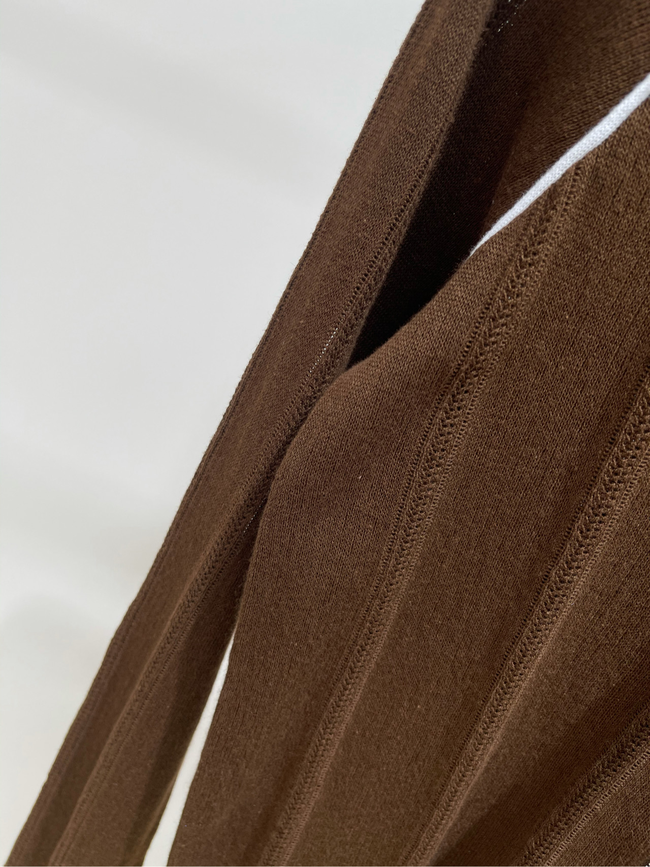 【M咖色白边立领拉链开衫】🔺，面料：全棉颜色：咖色𝐌𝐈𝐔 𝐌𝐈*｜棉质镂空立领拉链针织开衫25SS夏季新