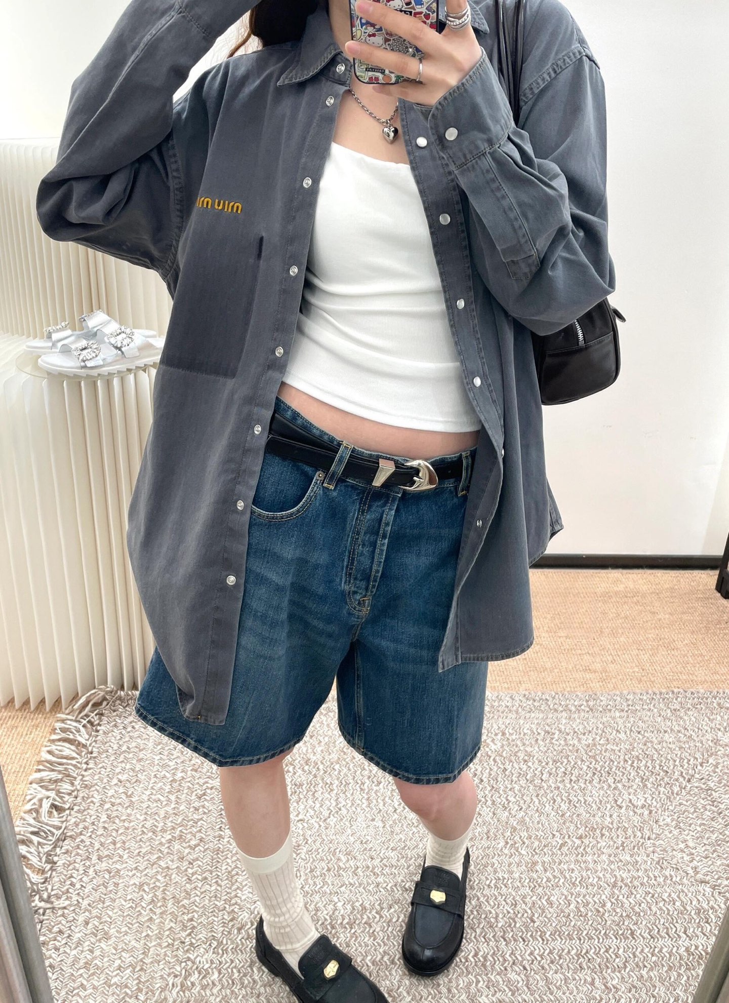 NO:445021,Super nice retro jeans cropped pants, alexander wang19860909超好看的复古牛仔五分裤,,alexander wang,Women's clothing