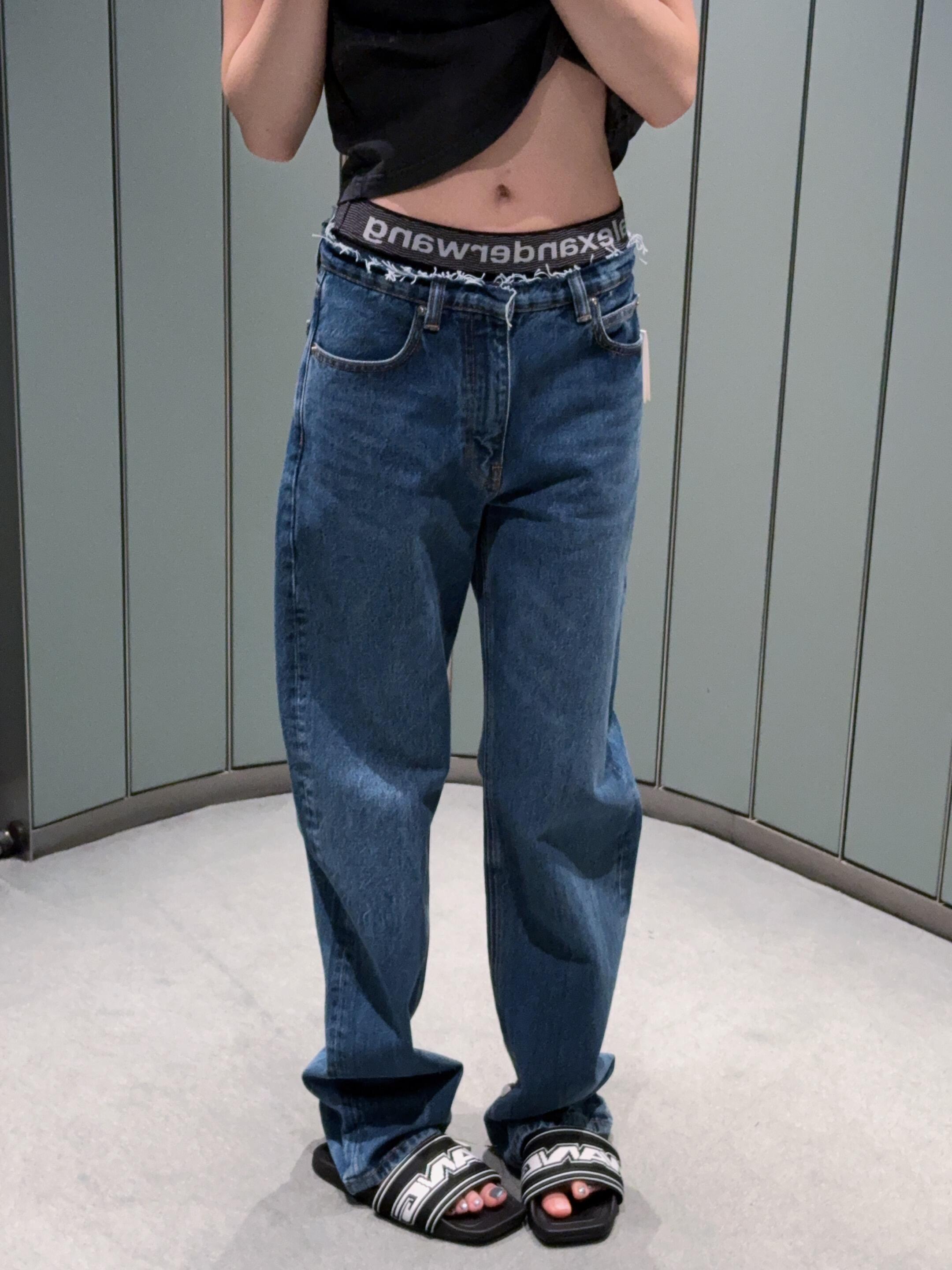 NO:453359,Two-piece double waist head fake design, alexander wang19860909双腰头假两件设计,,alexander wang,Women's clothing