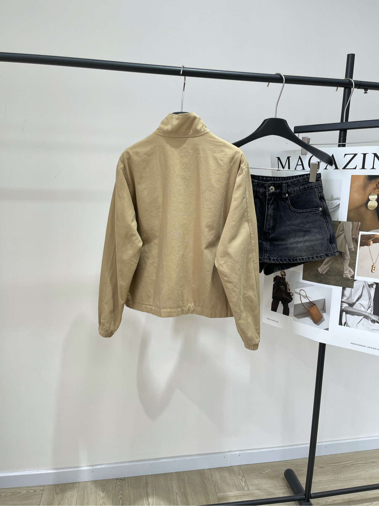 【拉夫卡其色立领老干部夹克】🔺，面料：全棉颜色：卡其色早秋夹克穿搭！沉迷于老钱风无法自拔！Ralph L