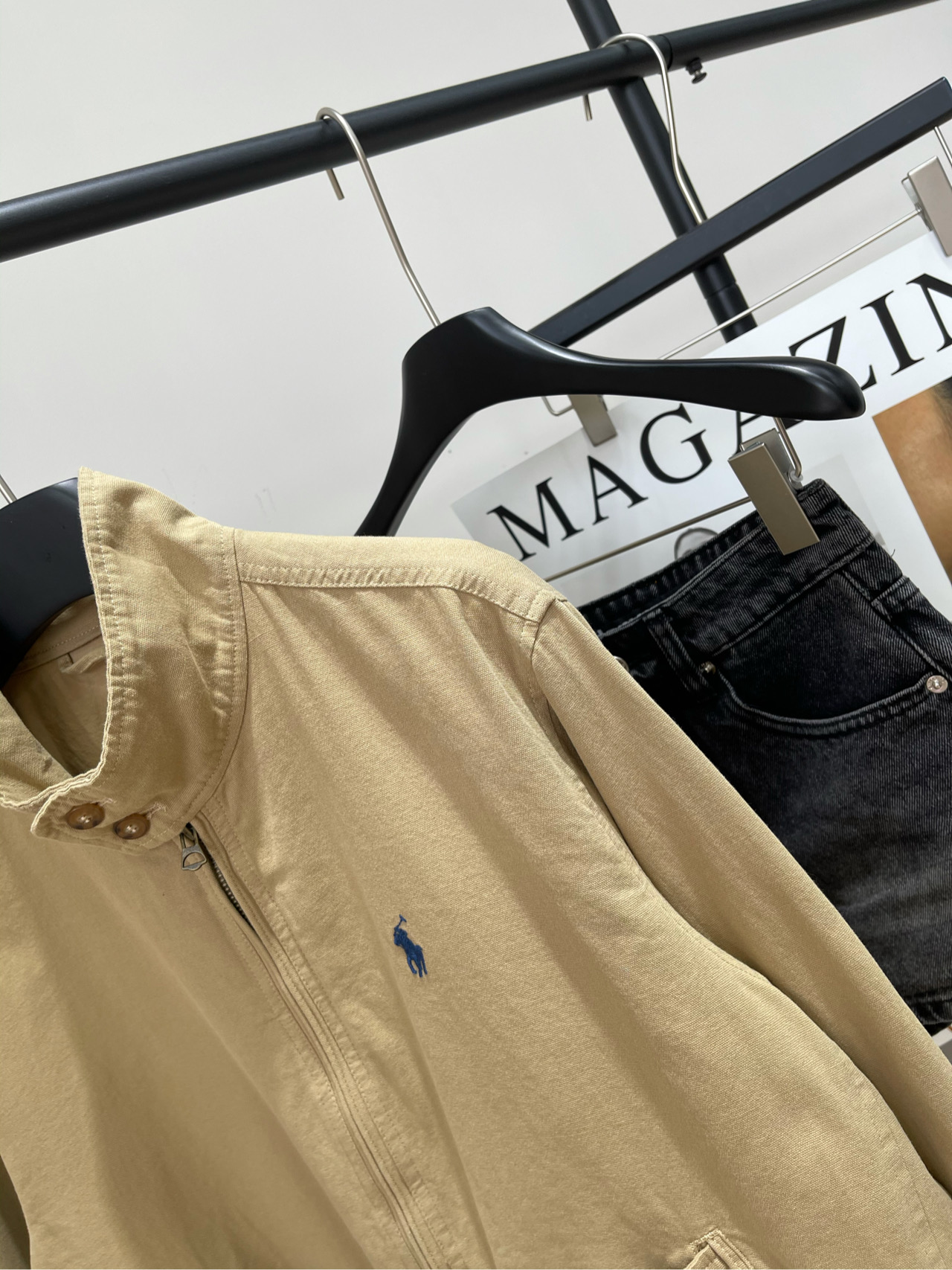 【拉夫卡其色立领老干部夹克】🔺，面料：全棉颜色：卡其色早秋夹克穿搭！沉迷于老钱风无法自拔！Ralph L