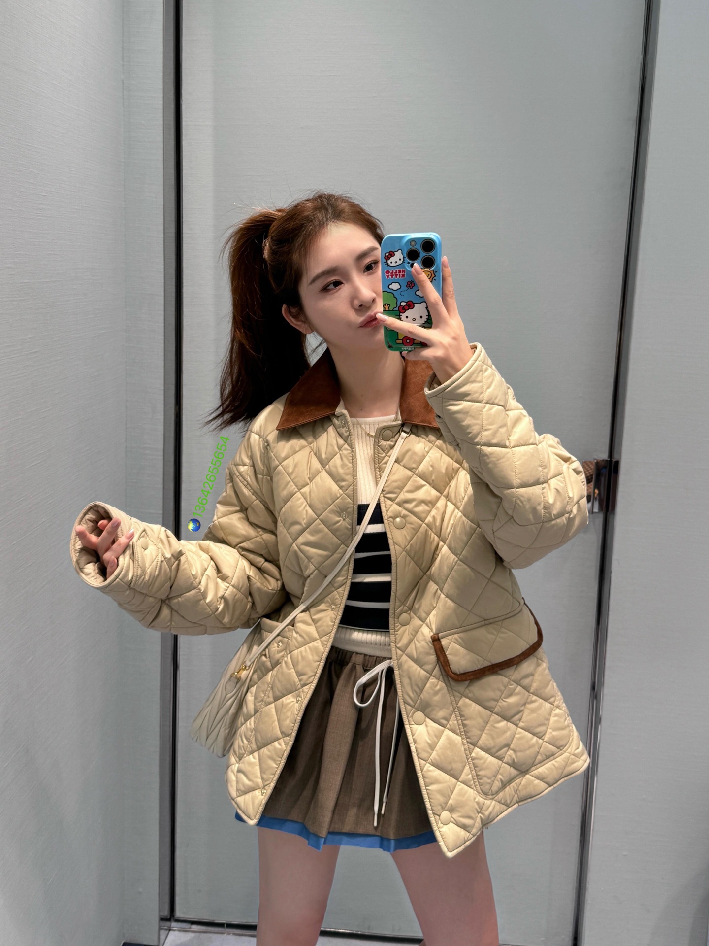 NO:473679,Fw early autumn new style warm girlish age-reducing cream apricot cotton diamond-shaped cotton jacket. Classic wide-size style interprets the autumn and winter stacking style to keep warm, jackets & coats, alexander wang19860909Fw早秋新款 温暖少女感减龄奶油杏间棉菱格棉服外套.经典宽极版型演绎秋冬叠搭造型保暖神,,jackets & coats,alexander wang,Women's clothing
