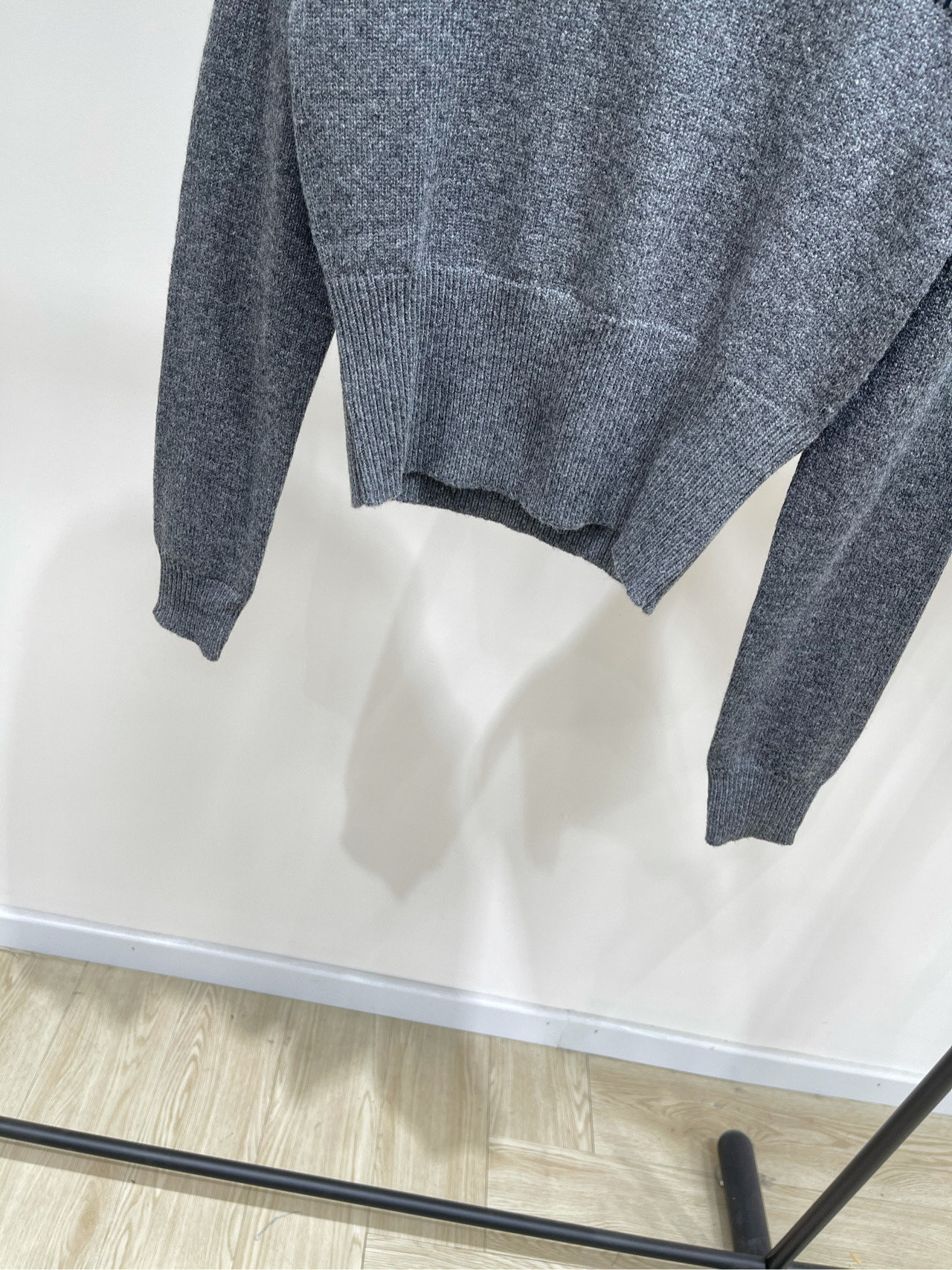 【M气质灰半拉链海军领长袖毛衣】🔺，面料：羊毛混纺颜色：气质灰𝐌𝐈*｜半拉链毛衣25SS早秋新款上新！精