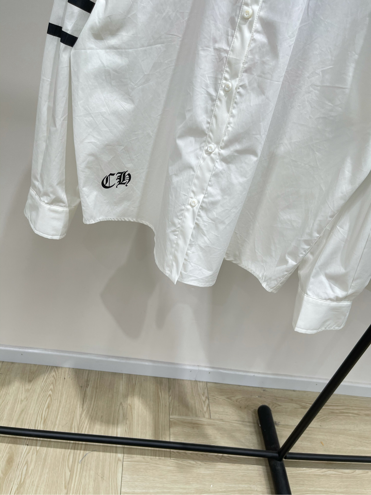 【克罗心国旗印花宽松衬衫】🔺，面料：棉颜色：白色𝐂𝐡𝐫𝐨𝐦𝐞 𝐇𝐞𝐚𝐫𝐭*｜克罗心国旗印花衬衫25SS早