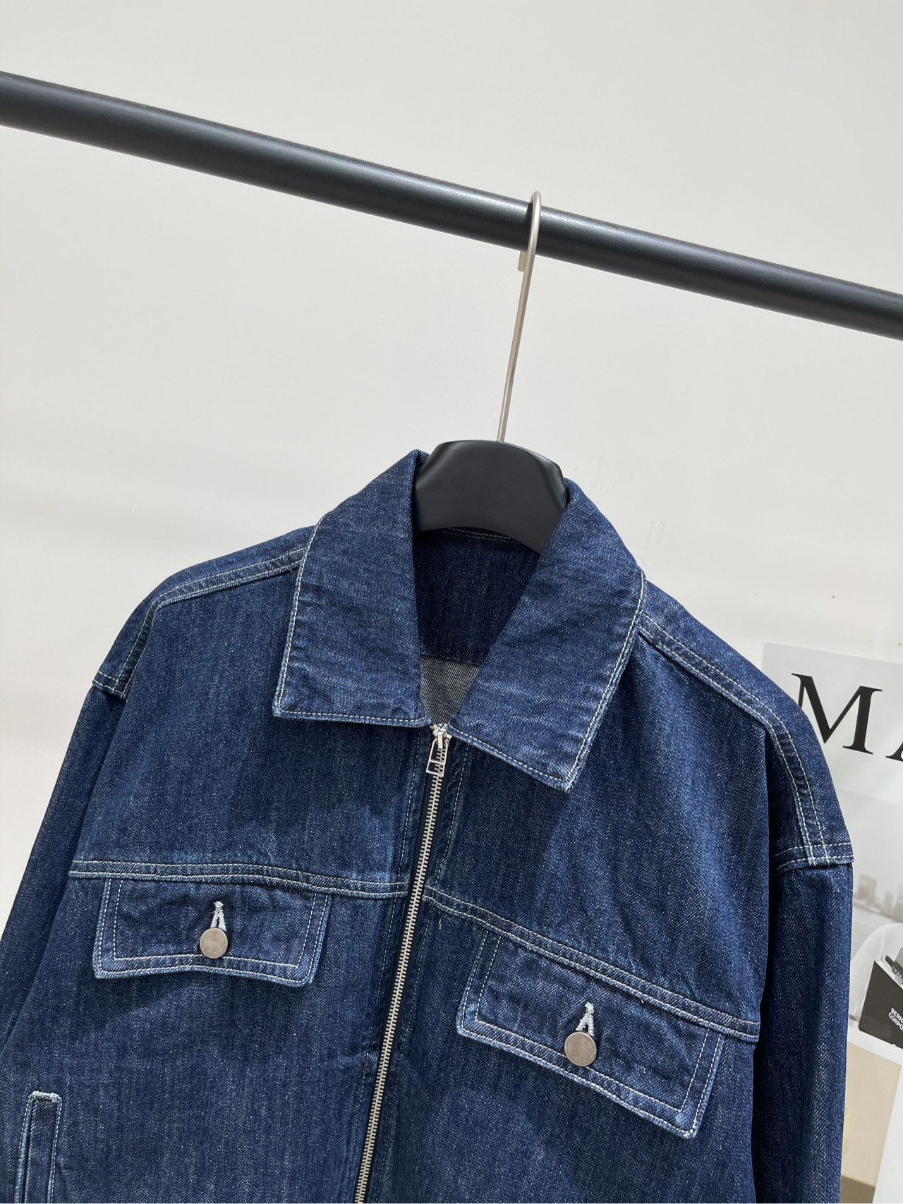 【Ash深蓝原色拉链牛仔外套】🔺，面料：牛仔棉颜色：深蓝AIM SH经典短款休闲口袋原色牛仔外套夹克谁懂