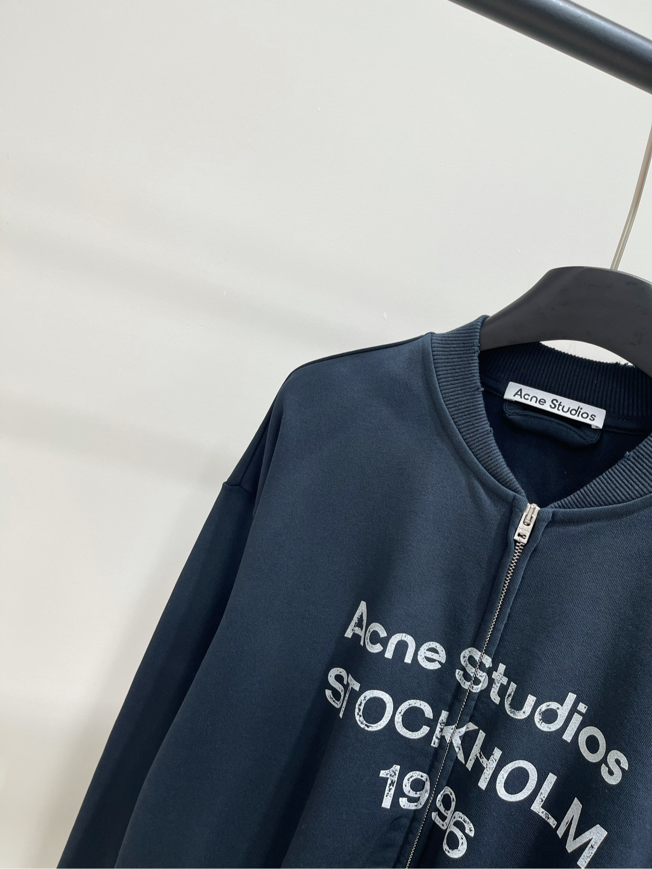 【AC藏蓝字母印花棒球卫衣外套】🔺，面料：全棉毛圈棉颜色：藏蓝Acne Studio 1996经典与新款