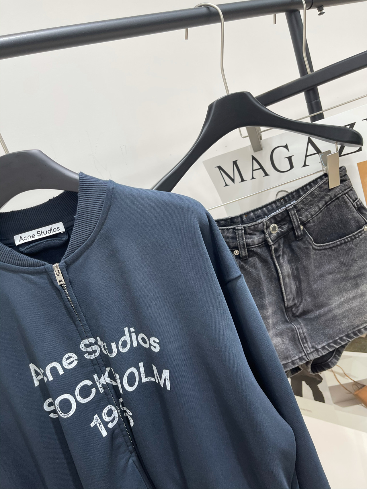 【AC藏蓝字母印花棒球卫衣外套】🔺，面料：全棉毛圈棉颜色：藏蓝Acne Studio 1996经典与新款