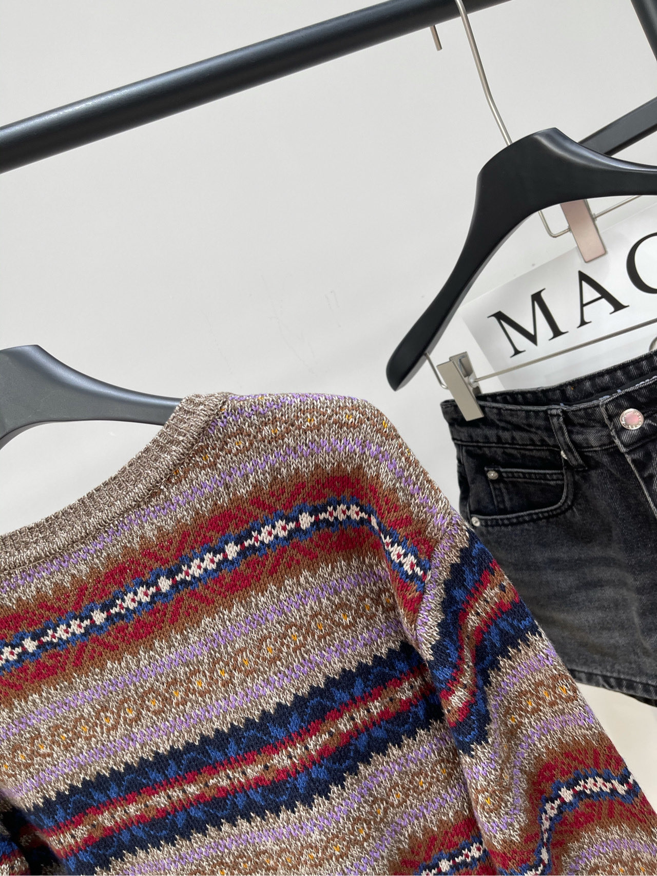 【拉夫复古费尔岛长袖V领毛衣】🔺，面料：聚酯纤维+羊毛混纺颜色：图片色✨新款重工多色提花工艺 极具北欧风