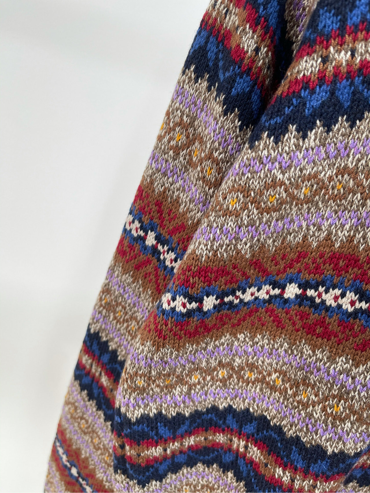 【拉夫复古费尔岛长袖V领毛衣】🔺，面料：聚酯纤维+羊毛混纺颜色：图片色✨新款重工多色提花工艺 极具北欧风