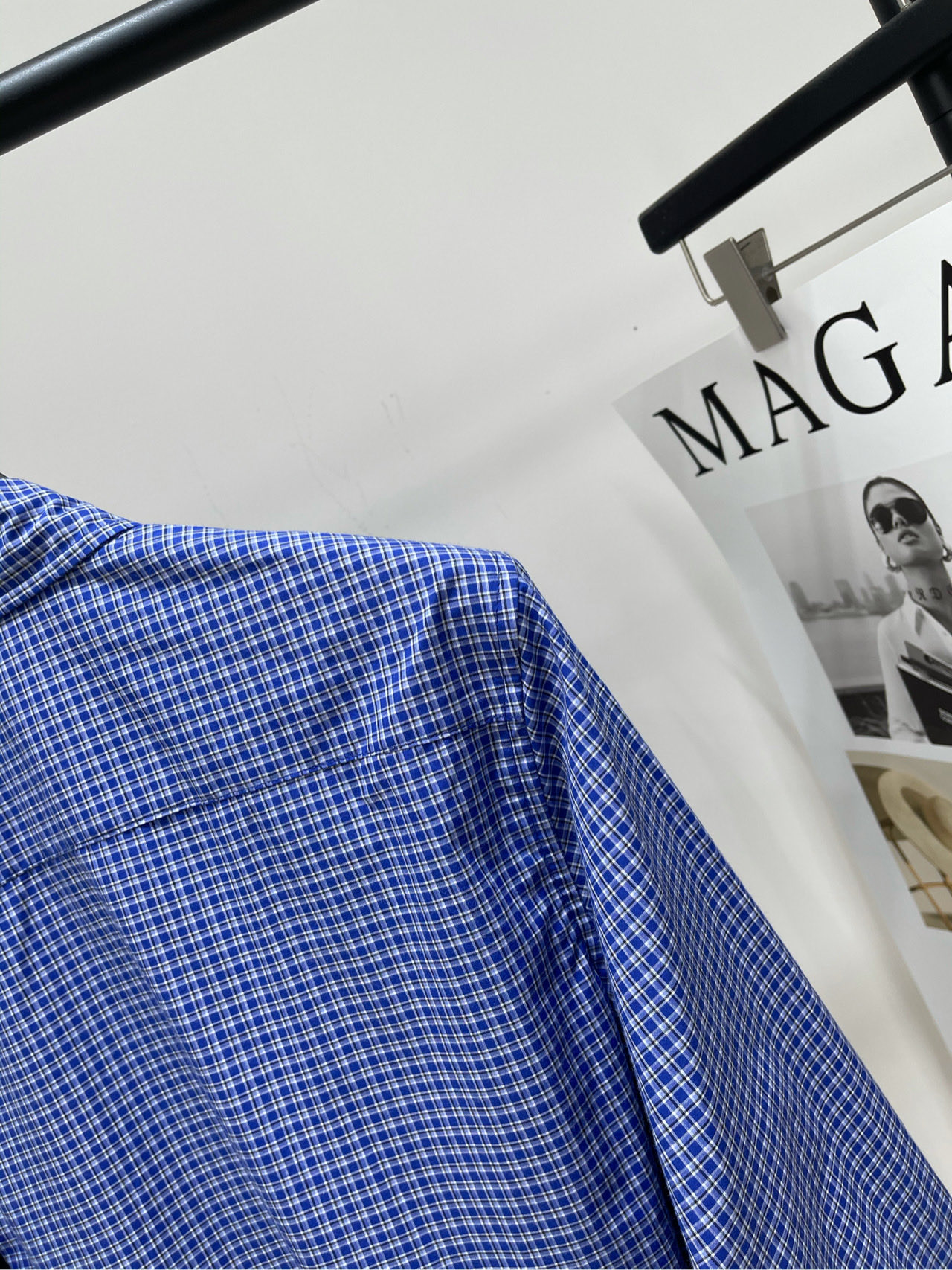 【M蓝黑细格子腰带衬衫裙】🔺，面料：全棉颜色：蓝色（配腰带）🆕MiuMi* 25Fw早秋新款 格纹收腰衬