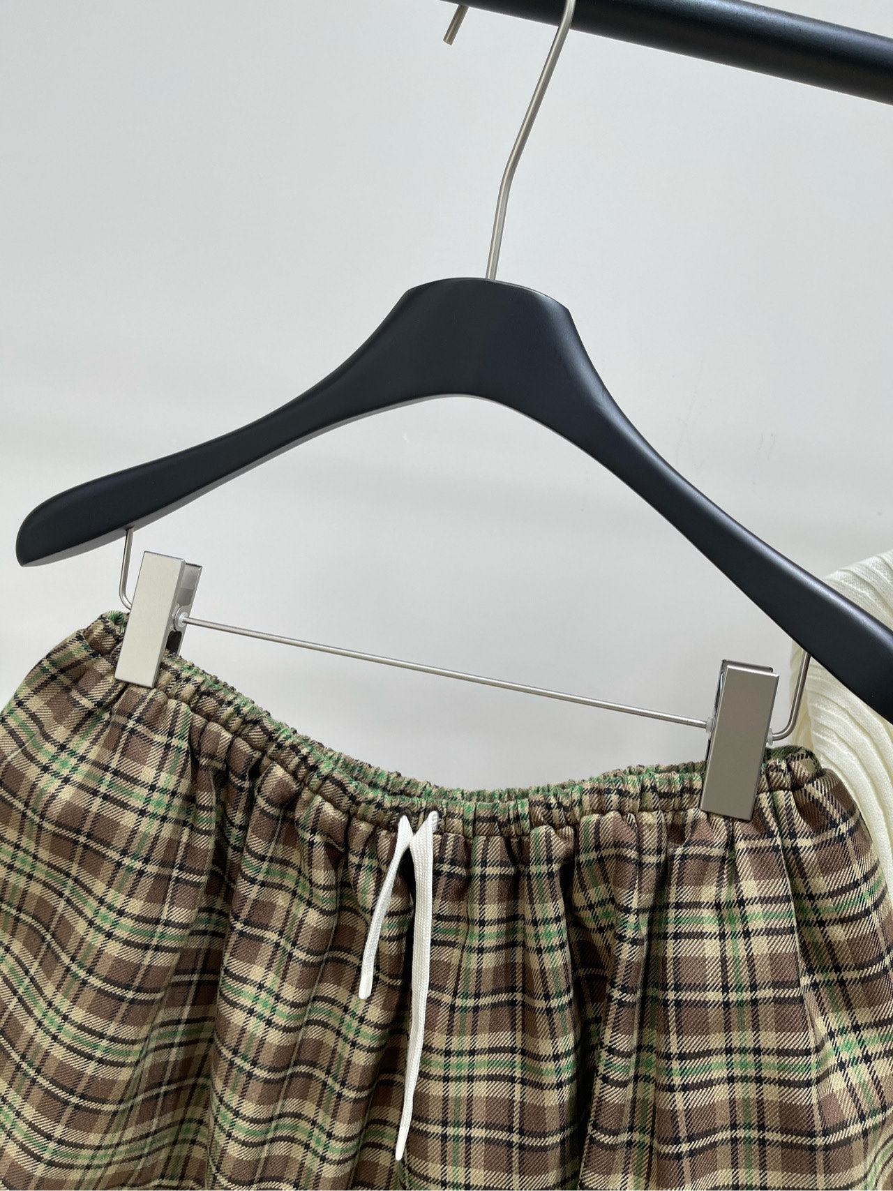 【M绿棕格纹迷你蓬蓬短裙】🔺，面料：羊毛呢颜色：绿棕格纹25秋冬🆕🆕英伦复古格纹一套搭配 缪系穿搭 复古