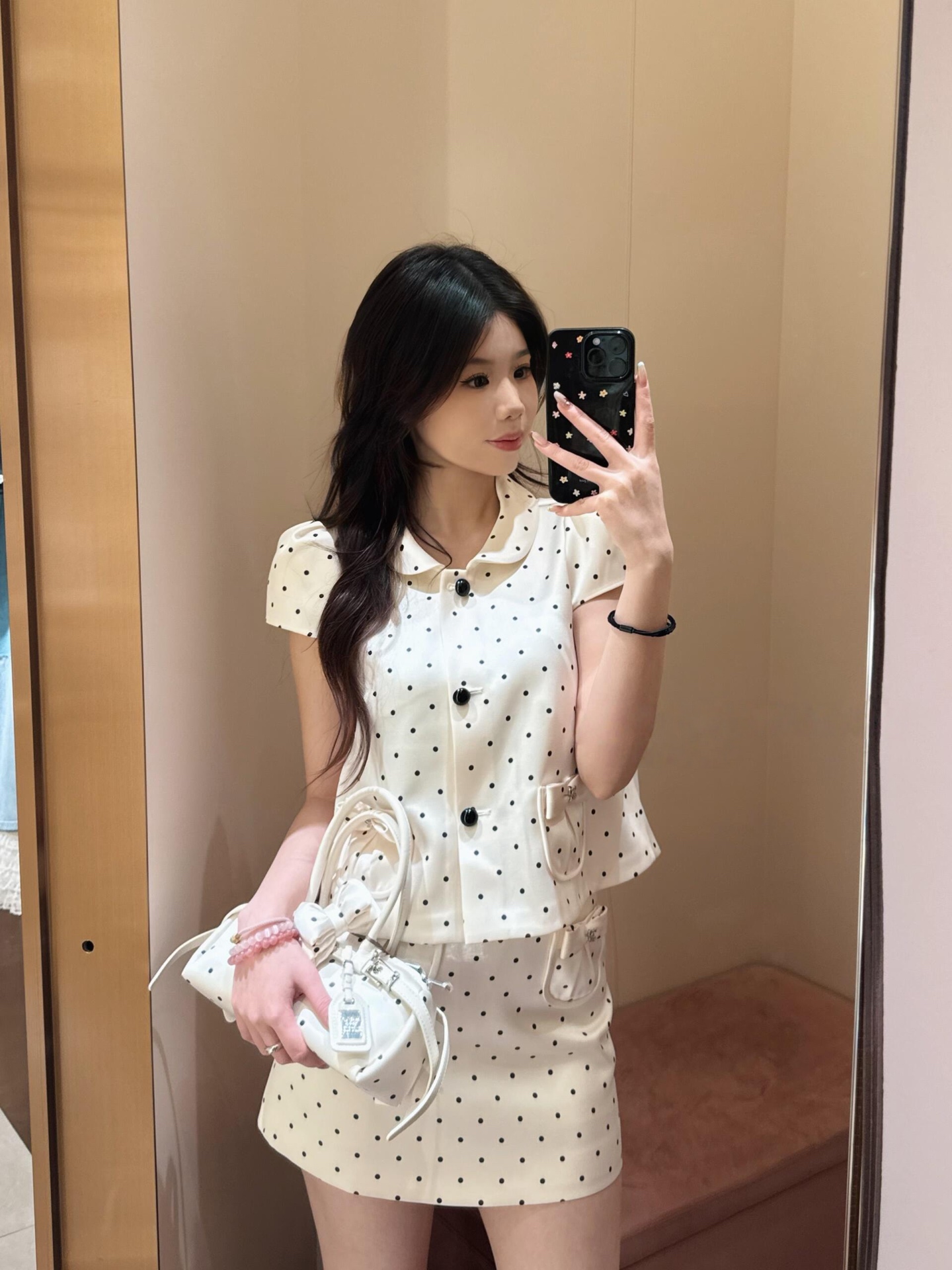 NO:796022,Recommend a set of tops, skirts, romantic polka dots, skirts,19860909上衣, 半裙p推荐一套入,波点浪漫,,skirts,,Women's clothing
