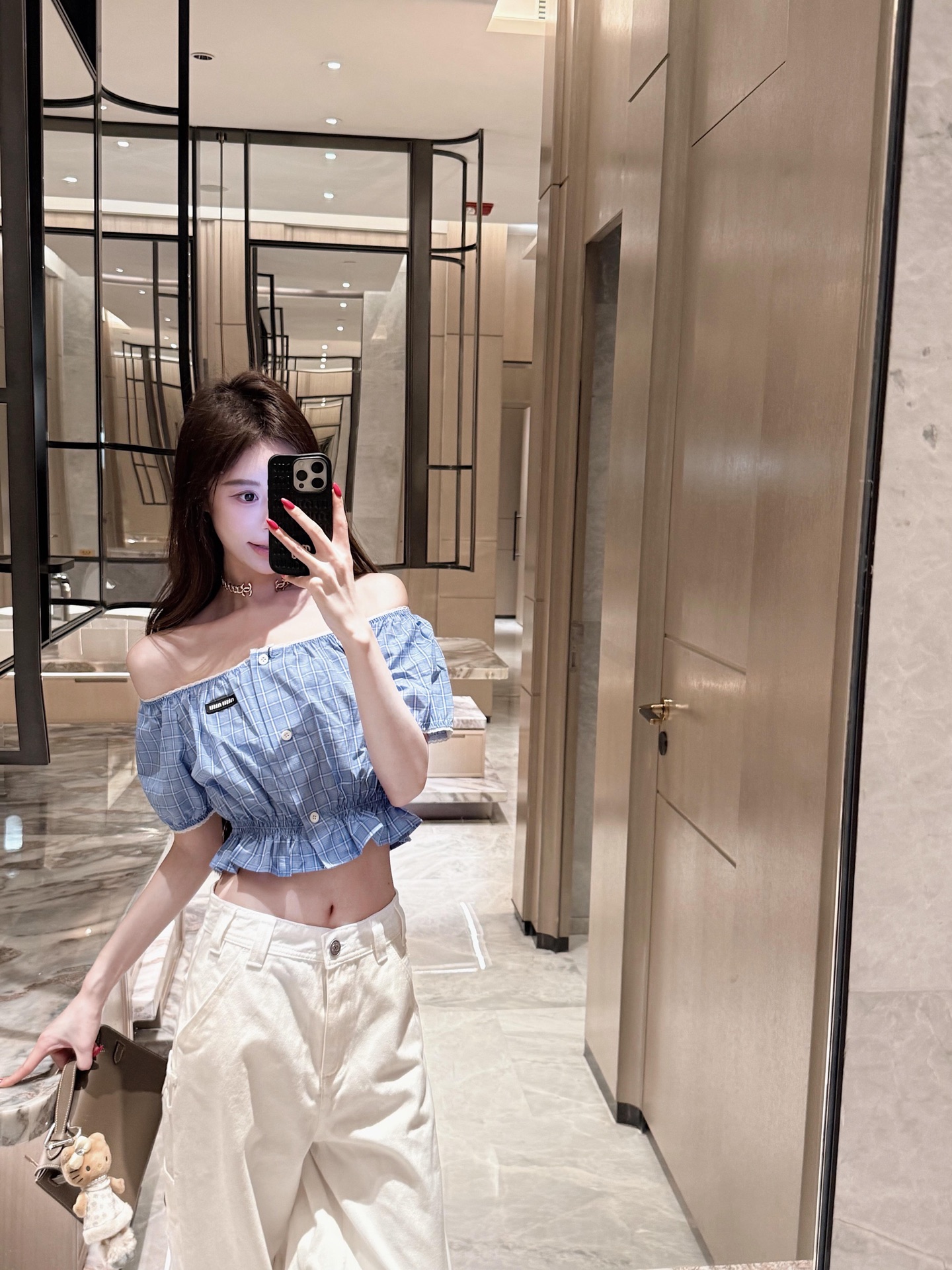 NO:801991,Lightweight cotton fabric, short cut + puff sleeve design, full of retro girly feel,,19860909轻盈棉质面料,短款剪裁+泡泡袖设计 复古少女感满满,,,Women's clothing