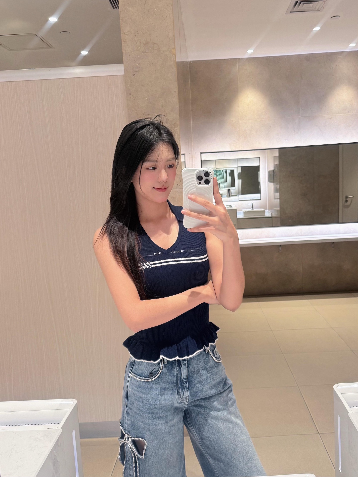 NO:859788,2026 early spring OLO lace striped woolen vest, nautical style sleeveless design, soft knitted material, comfortable and close-fitting to wear,,198609092026早春OLO花边撞条毛织背心 航海风无袖设计,柔软针织材质 穿着舒适贴身,,,Women's clothing