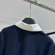 【M藏蓝花边娃娃领polo短袖T】 🔺,面料:棉 颜色:藏蓝 学院风娃娃领Polo衫|轻熟日常穿搭🖤 经典黑底搭配可拆卸 【M藏蓝花边娃娃领polo短袖T】 🔺,面料:棉 颜色:藏蓝 学院风娃娃领Polo衫|轻熟日常穿搭🖤 经典黑底搭配可拆卸