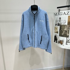 【M蓝白格立领拉链摇粒绒外套】 🔺,面料:棉羊毛混纺 颜色:蓝白格纹 Miu 26FW 的 baby 蓝格纹摇粒绒高 【M蓝白格立领拉链摇粒绒外套】 🔺,面料:棉羊毛混纺 颜色:蓝白格纹 Miu 26FW 的 baby 蓝格纹摇粒绒高