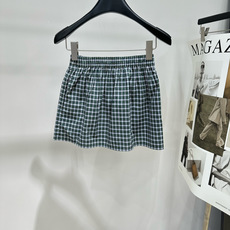 【M绿色格纹纽扣A字休闲半裙】 🔺,面料:棉 颜色:柠檬黄 Miu 26FW 的绿色细格纹纽扣半裙 深绿 + 白细格 【M绿色格纹纽扣A字休闲半裙】 🔺,面料:棉 颜色:柠檬黄 Miu 26FW 的绿色细格纹纽扣半裙 深绿 + 白细格