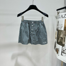 【M绿色格纹纽扣A字休闲半裙】 🔺,面料:棉 颜色:柠檬黄 Miu 26FW 的绿色细格纹纽扣半裙 深绿 + 白细格 【M绿色格纹纽扣A字休闲半裙】 🔺,面料:棉 颜色:柠檬黄 Miu 26FW 的绿色细格纹纽扣半裙 深绿 + 白细格