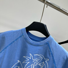 【UB蓝色椰树涂鸦圆领短袖T】 🔺,面料:全棉 颜色:蓝色 26SS|插肩袖修身火柴人海滩漫步手绘印花短袖T恤上衣 蓝 【UB蓝色椰树涂鸦圆领短袖T】 🔺,面料:全棉 颜色:蓝色 26SS|插肩袖修身火柴人海滩漫步手绘印花短袖T恤上衣 蓝