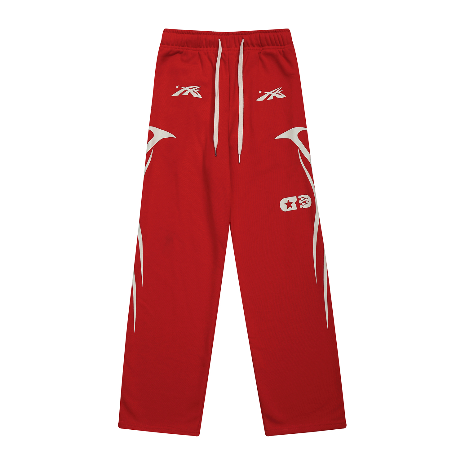 Hellstar Cotton Circle Fabric Pants in Black and Red, Sizes S-XL