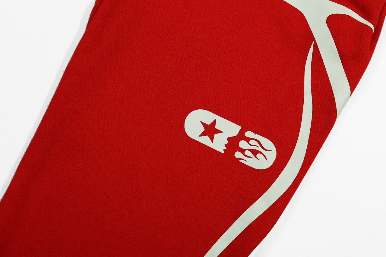 Hellstar Cotton Circle Fabric Pants in Black and Red, Sizes S-XL - 图片 4