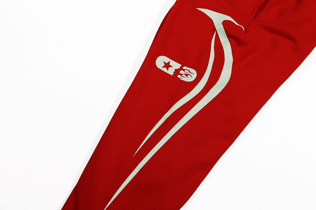 Hellstar Cotton Circle Fabric Pants in Black and Red, Sizes S-XL - 图片 6