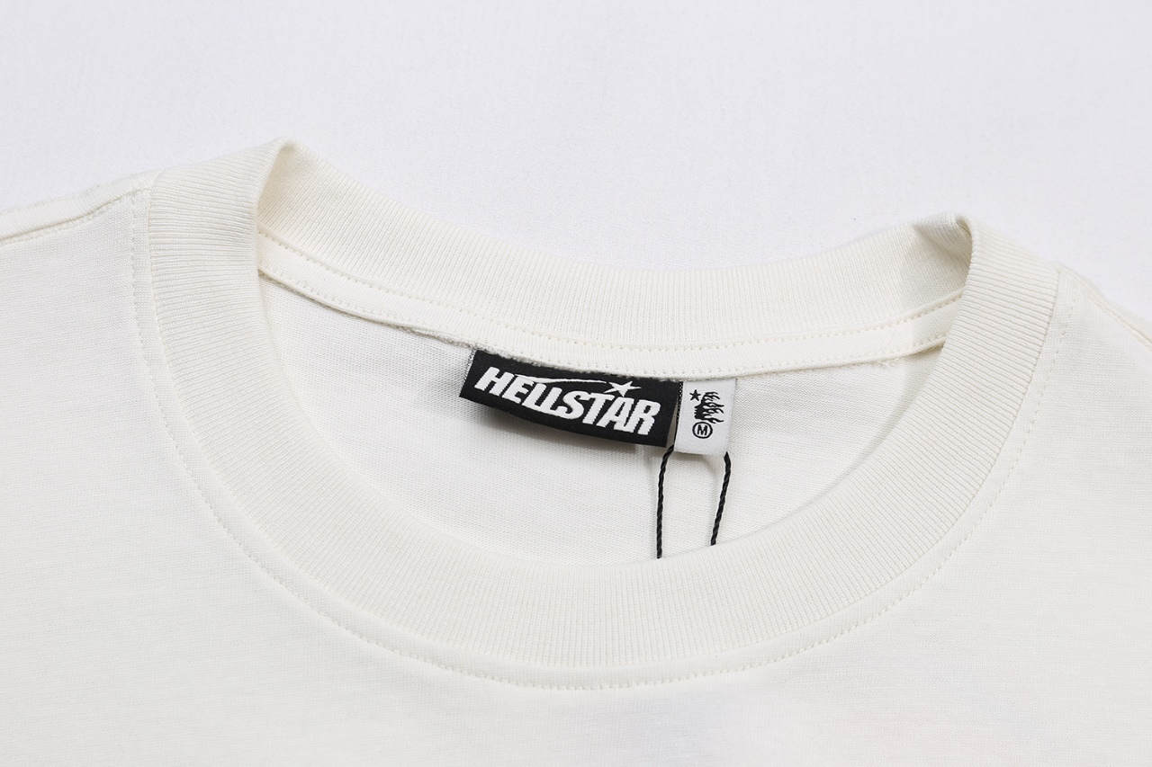 Hellstar 25s Logo T-shirt in White, Sizes S-XL, 240g Cotton, Code S-XL. - 图片 3