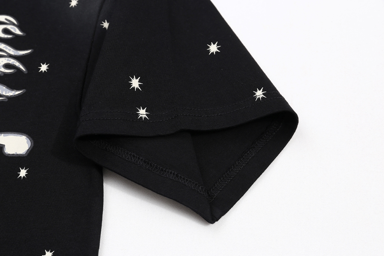 Hellstar Star Logo Seal Shaft T-shirt in Water Wash Black, 250g Cotton, S-XL Sizes - 图片 7