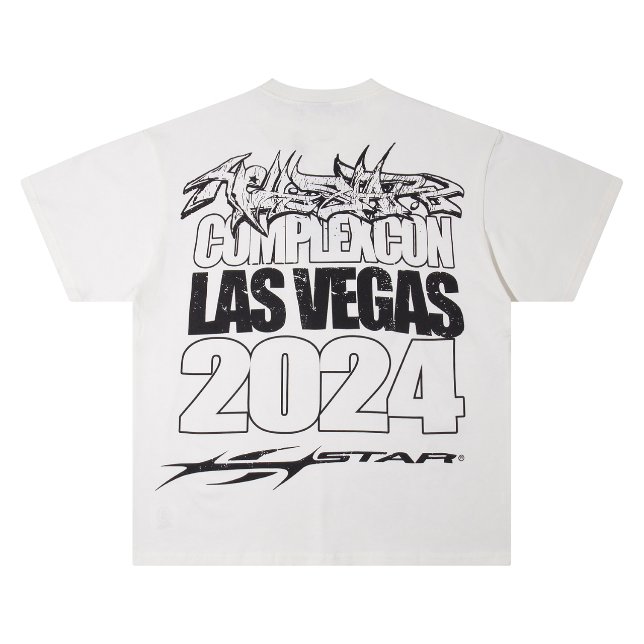 “New Hellstar Star 25s Logo Cotton T-shirt in Black and White, Sizes S-XL” - 图片 2