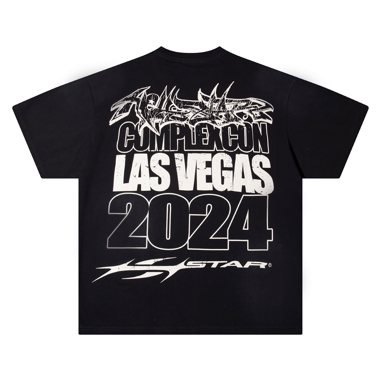 “New Hellstar Star 25s Logo Cotton T-shirt in Black and White, Sizes S-XL” - 图片 4