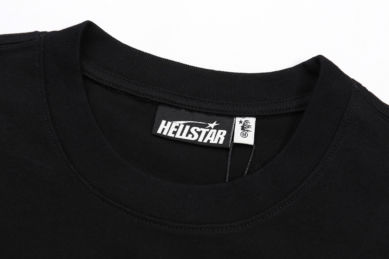 New Hellstar Star 25s Logo Cotton T-shirt in Black and White, Sizes S-XL - 图片 3