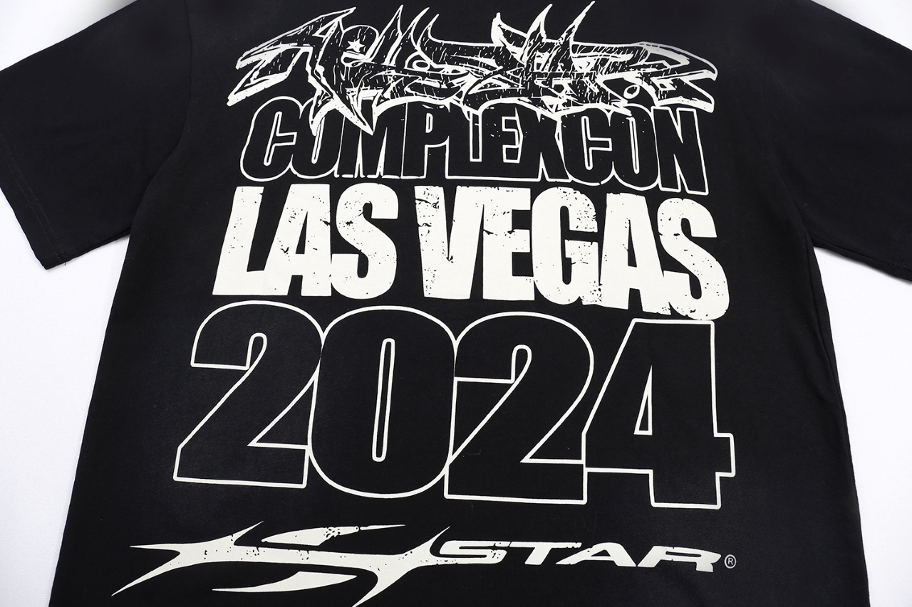 New Hellstar Star 25s Logo Cotton T-shirt in Black and White, Sizes S-XL - 图片 7