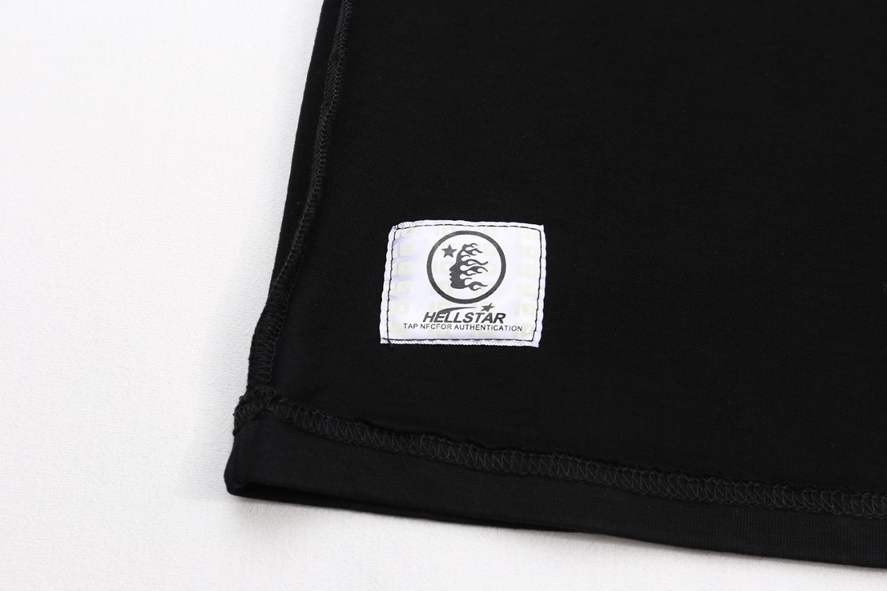 New Hellstar Star 25s Logo Cotton T-shirt in Black and White, Sizes S-XL - 图片 8