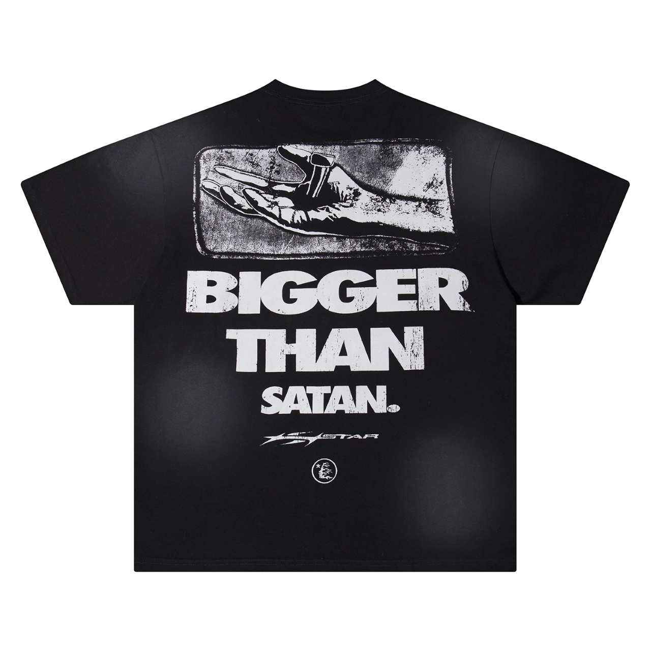 Hellstar Star 25s Cotton T-shirt in Water Wash Black, Sizes S-XL, 250g Cotton. - 图片 2