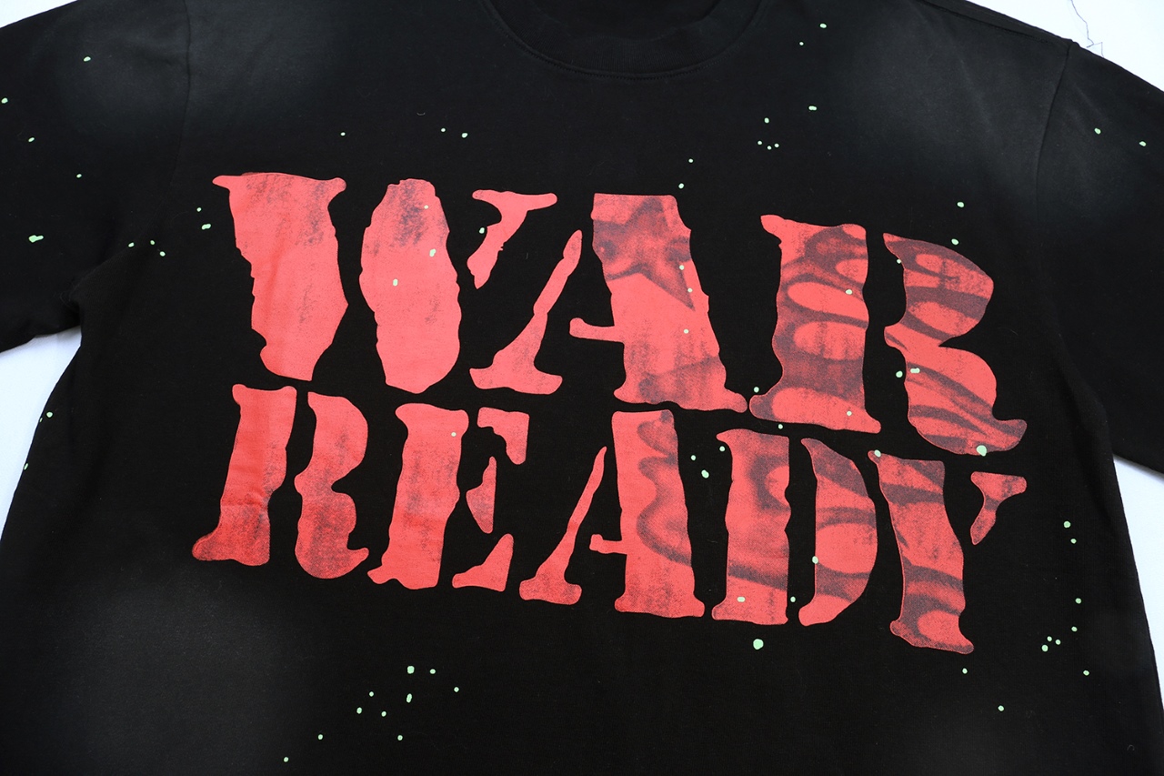 Water Washing Black Cotton T-Shirt with Hellstar Logo in Various Sizes. - 图片 5