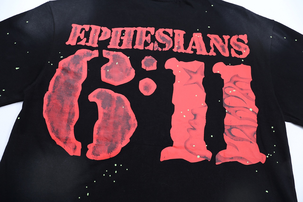 Water Washing Black Cotton T-Shirt with Hellstar Logo in Various Sizes. - 图片 6