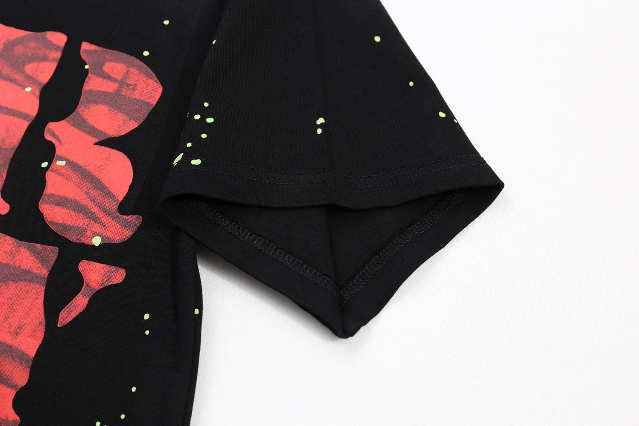 Water Washing Black Cotton T-Shirt with Hellstar Logo in Various Sizes. - 图片 7