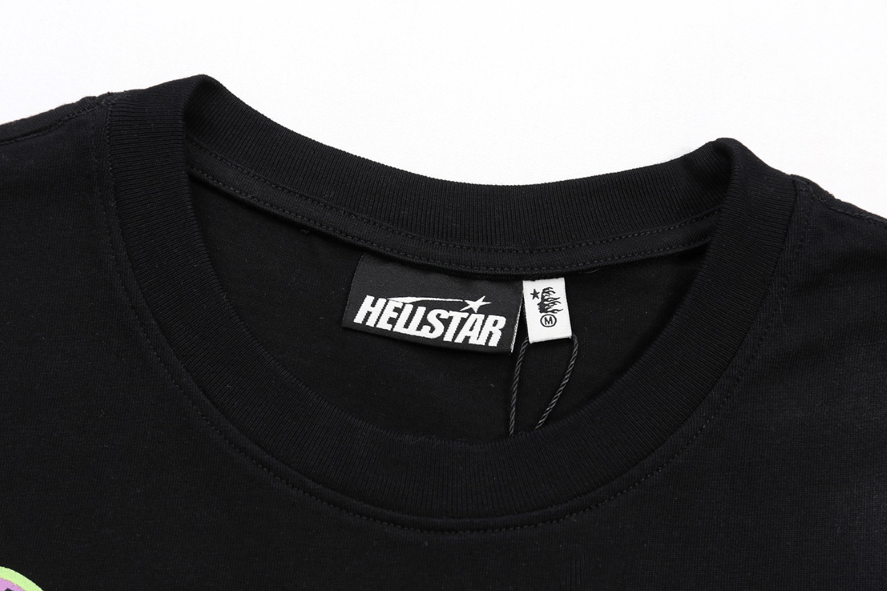 “Black Cotton Tulip T-Shirt, Sizes S-XL, Hellstar Design, Code 133” - 图片 3
