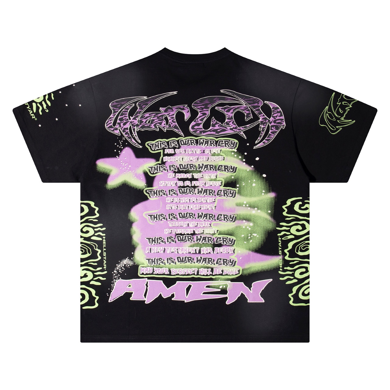 “Black Cotton Tulip T-Shirt, Sizes S-XL, Hellstar Design, Code 133” - 图片 2