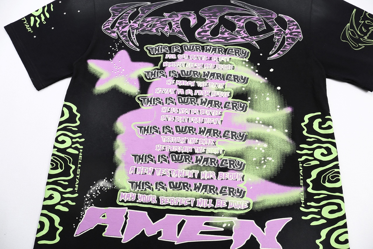 “Black Cotton Tulip T-Shirt, Sizes S-XL, Hellstar Design, Code 133” - 图片 6