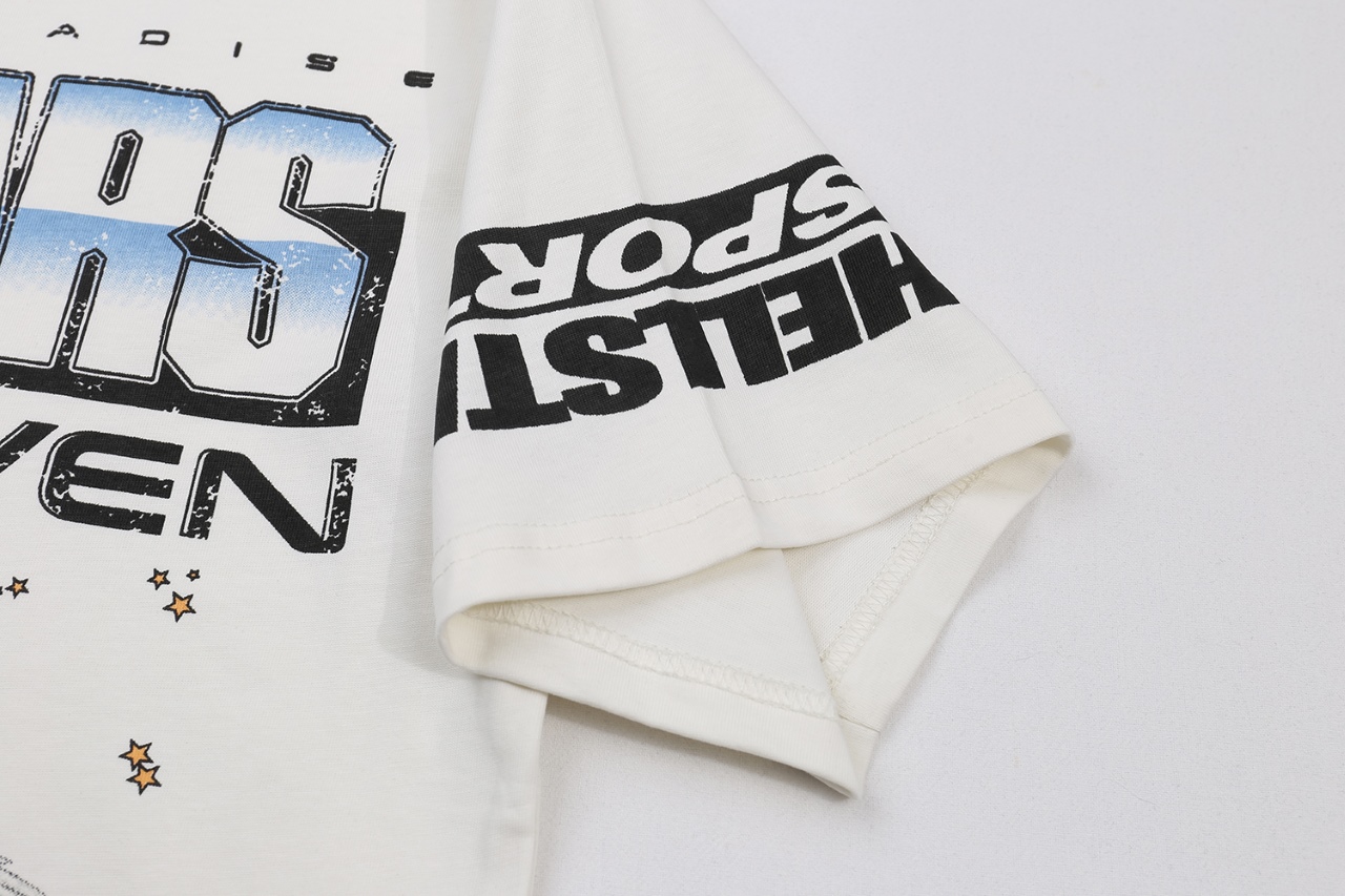 “New Hellstar Star T-shirt with Logo Print, 100% Cotton, White, Sizes S-XL” - 图片 6
