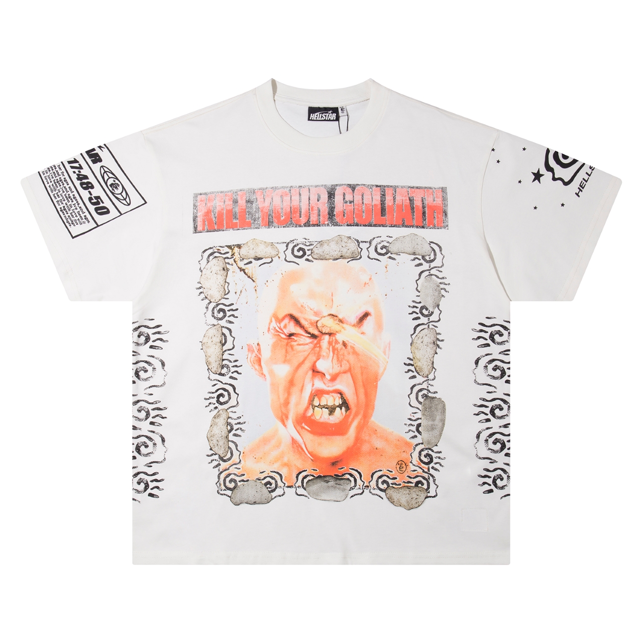 Hellstar Star of Hell T-shirt in White, Sizes S-XL, 100% Cotton, Code: K-P 635# - 图片 1