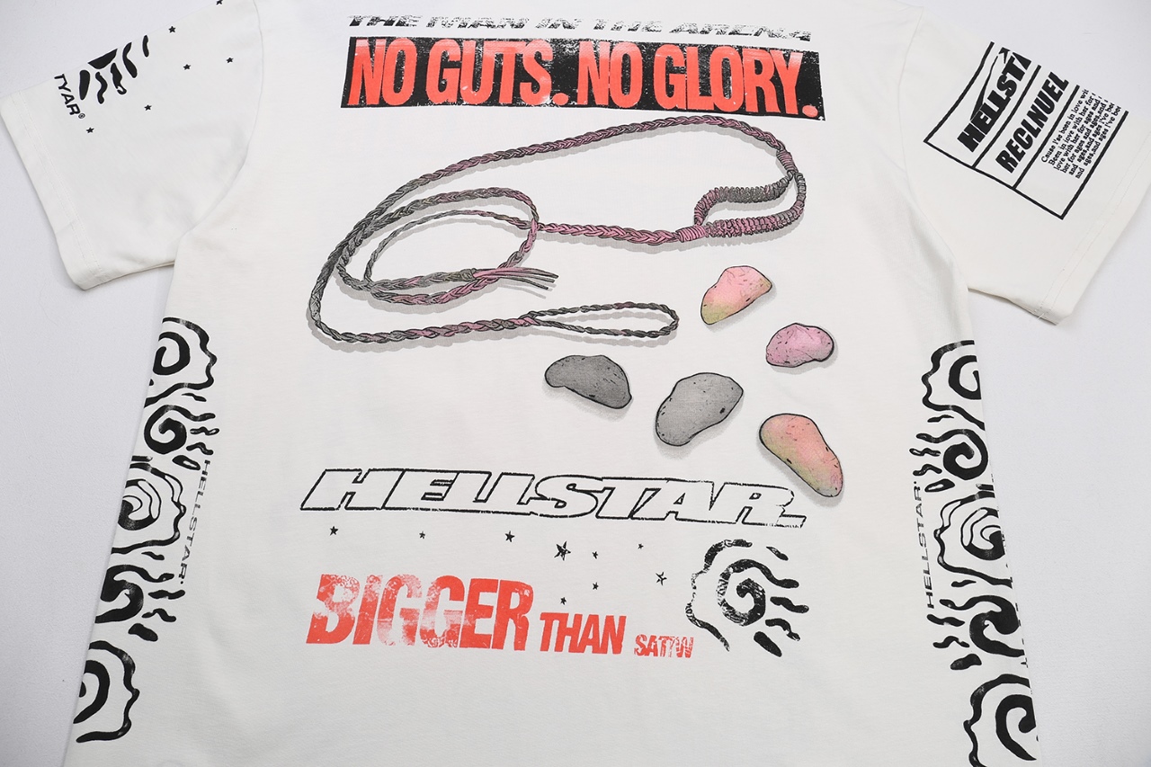 Hellstar Star of Hell T-shirt in White, Sizes S-XL, 100% Cotton, Code: K-P 635# - 图片 6