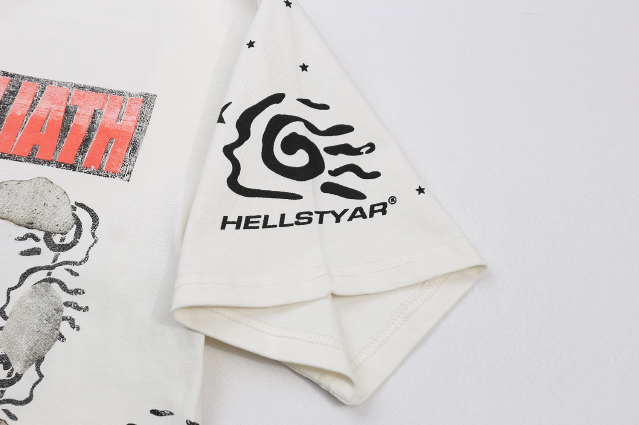 Hellstar Star of Hell T-shirt in White, Sizes S-XL, 100% Cotton, Code: K-P 635# - 图片 7