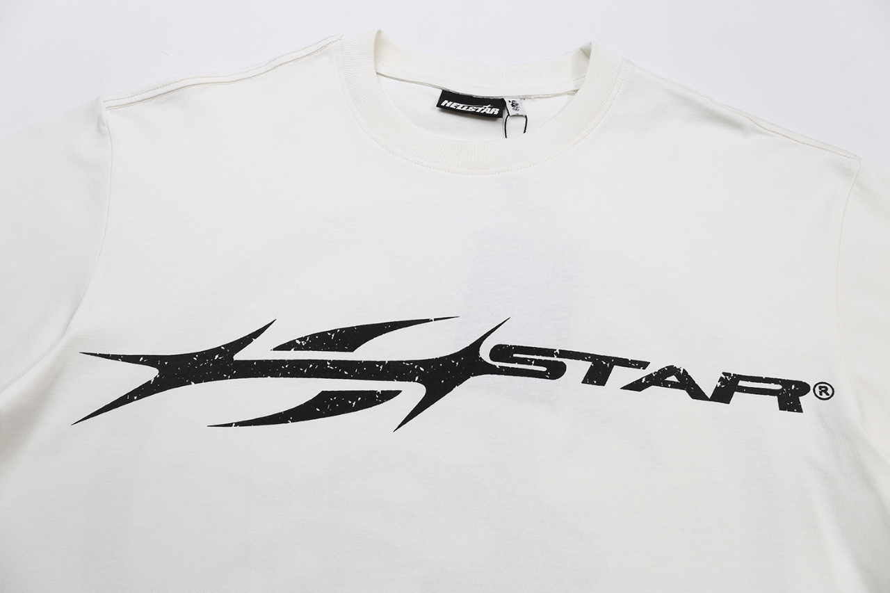 New Hellstar Star 25s Logo Base Cotton T-shirt in White, Sizes S-XL - 图片 5