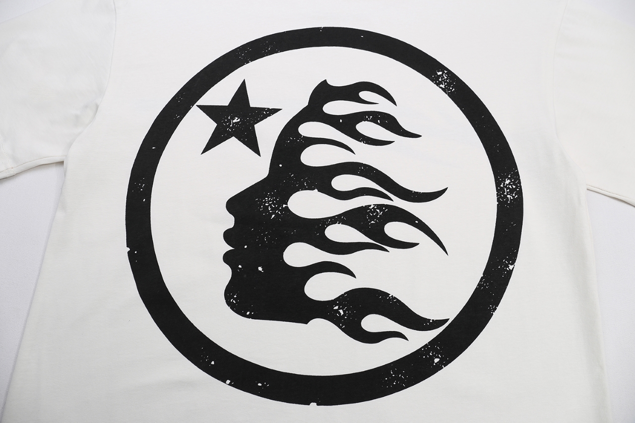 New Hellstar Star 25s Logo Base Cotton T-shirt in White, Sizes S-XL - 图片 6