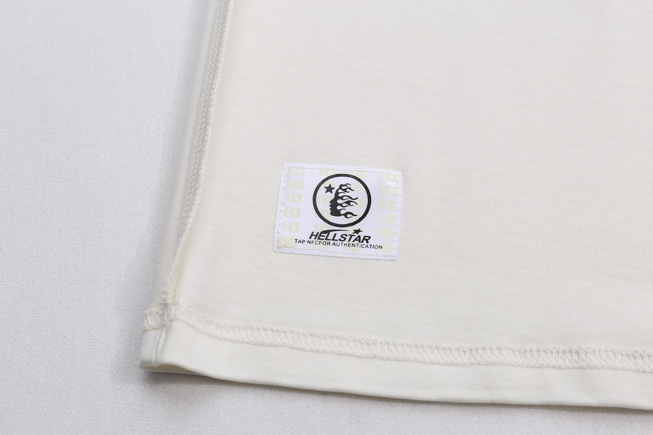 New Hellstar Star 25s Logo Base Cotton T-shirt in White, Sizes S-XL - 图片 8